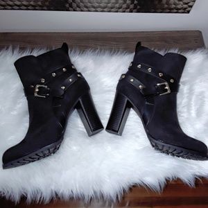 Apt 9 suede black ankle boots sz 9 M